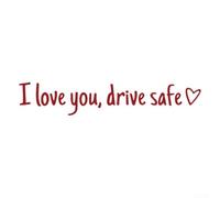 Sticker Rétroviseur Drive Safe Cœur Sécurité Auto Vinyl Résistant UV 4.3 Pouces(Red)
