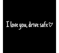Sticker Rétroviseur Drive Safe Cœur Sécurité Auto Vinyl Résistant UV 4.3 Pouces(White)
