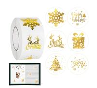 Sticker Roll, Christmas Self-Adhesive Decal Roll for Kids Crafts and Classroom Activities, 500 Pre-Cut Labels, Festive Scrapbooking Stickers, Creative Art Supplies, Holiday Decoration Crafting