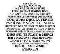 Sticker Rond - Les Règles De La Maison - Rond de 30 Cm - Adhésif Transparent