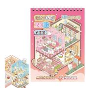 Sticker Room Scene, 7.48x5.31 Inches Aesthetic Landscaping Stickers for Crafts, Miniature Toys, Journaling, Travel Activities, Classroom Projects, Camping Games, Scrapbooking