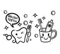 Sticker Salle de bain citation Brush teeth