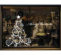 Sticker Sapin de Noël Baroque 2 - Nombreuses tailles et couleurs disponibles