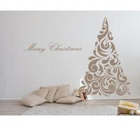Sticker Sapin de Noël Baroque 4 - Nombreuses tailles et couleurs disponibles