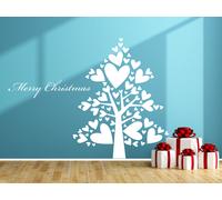 Sticker Sapin de Noël Coeurs - Nombreuses tailles et couleurs disponibles