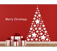 Sticker Sapin de Noël Etoiles - Nombreuses tailles et couleurs disponibles