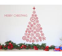Sticker Sapin de Noël Flocons 2 - Nombreuses tailles et couleurs disponibles
