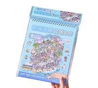 Sticker Scène d'île Arc-en-ciel Livre Miniature Paysage PET Autocollant pour Scrapbooking Journal Notebook Livre de Souvenirs Ordinateur Portable Artisanat Autocollant pour Enfants