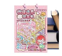 Sticker Scene, DIY Cartoon Fun Craft Supplies, Landscape Sticker Scene Book for Creative Projects, Reusable Stickers and Designs, Kids Adults Scrapbooking, Notebook, Journal, Home, School