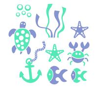 Sticker set d'animaux marins à deux couleurs