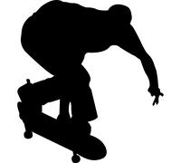 Sticker Silhouette amateur de Skateboard