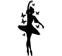 Sticker Silhouette ballerine et papillon