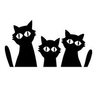 Sticker Silhouette chats aux grands yeux
