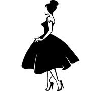 Sticker silhouette de femme avec robe de princesse