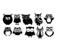 Sticker Silhouette des chouettes et hiboux