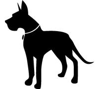 Sticker Silhouette Dogue Allemand
