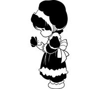 Sticker Silhouette fillette avec un papillon
