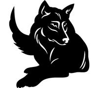 Sticker Silhouette loup