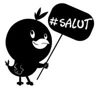 Sticker Silhouette petit oiseau qui salut
