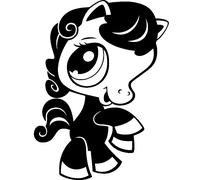 Sticker Silhouette poney dansant