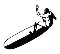 Sticker Silhouette surfeur
