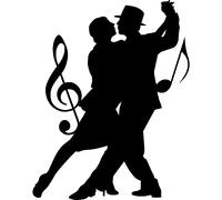 Sticker Silouhette couple de danseurs