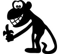 Sticker Singe mangeant une banane