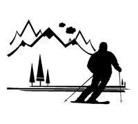 Sticker skieur à la montagne