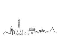 Sticker skyline Paris dans la brumes