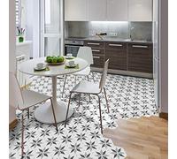 Sticker Sol Carreaux de Ciment azulejos avec laminat de Protection en Plastique| Stickers Adhésifs Carrelages Hexagones Sol résistant à l'eau - Carrelage adhésif pour Sol - 20x18cm - 10 pièces