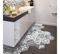 Sticker Sol Carreaux de Ciment azulejos avec laminat de Protection en Plastique| Stickers Adhésifs Carrelages Hexagones Sol résistant à l'eau - Carrelage adhésif pour Sol - 20x18cm - 10 pièces