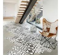 Sticker Sol Carreaux de Ciment pour Sol - Azulejos avec laminat Protection en Plastique Anti-dérapant| Stickers Adhésifs Carrelages Hexagones Micalina résistant à l'eau -40x90cm - 10 hexagones 20x18cm