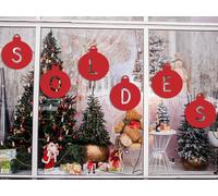 Sticker Soldes Boules de Noël - Nombreuses tailles et couleurs disponibles