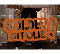Sticker Soldes en Folies - Nombreuses tailles et couleurs disponibles