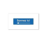 Sticker Sonnez Ici Gauche Bleu - Z325