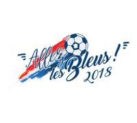 Sticker sport allez les bleus 2018