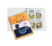 Sticker Storage Book - Plush Dog A5 Binder for Scrapbooking Collection | Soft Fabric Cover with 6 Ring Refillable Pages, Portable Organizer Album for Stickers Notes Cards School Office Travel