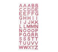 Sticker strass alphabet rose - 55 pièces