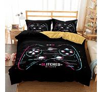 Sticker Superb 3D Manette de Jeu Jeu vidéo Homme Jeunesse Noir Sets de Housses de Couettes Parure de Lit Housse de Couette et Taies d'oreiller pour Lit 1/2 Personne (Multicolore 2,220 x 240cm)