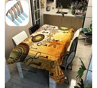 Sticker Superb. 3D Montre de Poche Bohême Fleur Nappe Rectangulaire, Cuisine Nappe de Table Imperméable Anti Tache Résistant Lavable Nappe pour Fête Restaurant Jardin (Multicolore 2,140x180cm)