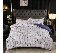 Sticker Superb Géométrique Gris Marron Rose Jaune Housse de Couette avec Taie d'oreiller Microfibre, 1/2 Personen Parures de lit Housse de Couette avec Fermeture éclair (Gris 1,200_x_200_cm)