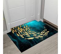 Sticker Superb. Or Bleu Noir Papillon Ginkgo Biloba Paillasson Intérieur Tapis de Bain Antidérapant Tapis de Cuisine Rectangulaire Absorbant l'eau Antisalissure de Sol (Multicolor 4, 40_x_60_cm)