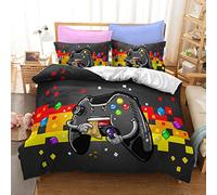 Sticker Superb. Parure de Lit Jeu de Literie Gamepad pour Enfants Jeu à la Mode Housse de Couette Impression 3D Double Simple King Size Video Game Garçons Ensemble de Literie (Jaune, 140_x_200_cm)