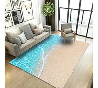 Plage Surf Salon Tapis 3D Paysage Impression Tapis De Sol Flanelle Grand Tapis De Salle De Bains Décoration Chambre Tapis Doux Tapis Table Basse Tapis De Table Décoration (Couleur4,100 x 150 cm)