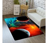 Sticker Superb. Tapis Galaxie Ciel étoilé pour Adolescents Garçons Filles Enfants 3D Cosmos Planète Imprimer Tapis de Décoratif de Salon de Chambre Tapis Antidérapant Lavable (Orange,80x160 cm)