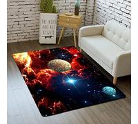 Sticker Superb. Tapis Galaxie Ciel étoilé Pour Garçons Filles Ados Univers 3D Planète Impression Chambre Salon Décoration sol Intérieur Lavable Bleu Violet Antidérapant (Coloré 2,140x200cm)