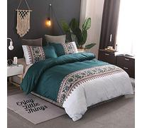 Sticker superb Violet Vert Gris Marron Homme Femme Housse de Couette avec Fermeture éclair, Belle Jardin Fleur 2/3 Pièces Parures de Lit avec Taie d'oreiller Microfibre Polyester (Vert, 260x230cm)