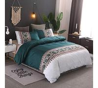 Sticker superb Violet Vert Gris Marron Homme Femme Housse de Couette avec Fermeture éclair, Belle Jardin Fleur 2/3 Pièces Parures de Lit avec Taie d'oreiller Microfibre Polyester (Vert, 200x200cm)