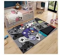 Xisnuient Tapis à Motifs de Console de Jeux Gris Noir Chambre Moderne Maternelle Tapis Antidérapant Tapis pour Enfants Tapis sous Couche pour Salon (Style 2,80 * 120 cm)