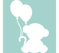 Sticker tableau blanc Nounours avec des ballons